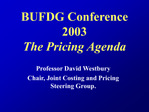Pricing activities in Higher Education