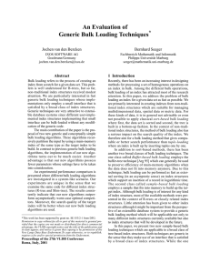 An Evaluation of Generic Bulk Loading Techniques