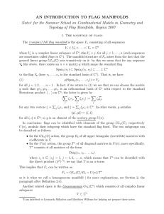 AN INTRODUCTION TO FLAG MANIFOLDS Notes1 for the Summer