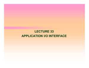 LECTURE 33 APPLICATION I/O INTERFACE