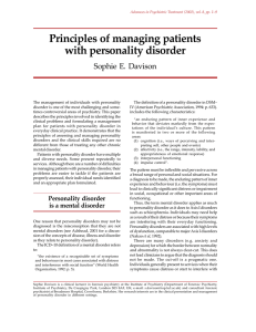 Principles of managing patients with personality disorder