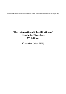 The International Classification of Headache Disorders