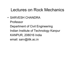 Lectures on Rock Mechanics - IITK - Indian Institute of Technology