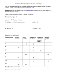 Chemistry Worksheet: Atomic Structure and Isotopes