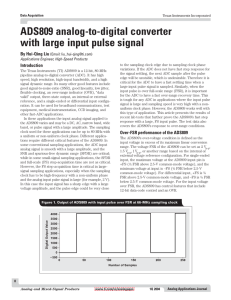 ADS809 analog-to-digital converter with large input pulse signal