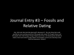 Journal Entry #4 * Fossils and Relative Dating