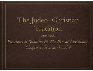 The Judeo- Christian Tradition