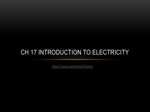 Ch 17 Introduction to electricity