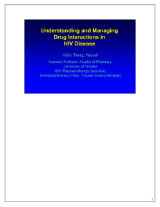 Understanding and Managing Drug Interactions in HIV Disease