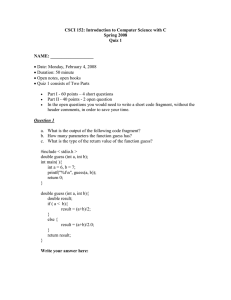 Quiz 1 Preparation - Widener University | Computer Science