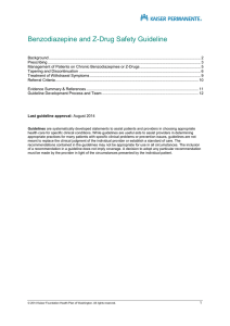 Benzodiazepine and Z-Drug Safety Guideline