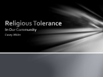 Religious Tolerance In Our Community