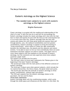 Esoteric Astrology as the Highest Science