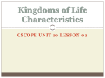 cscope Kingdoms of Life Characteristics ppt notes