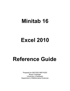 Guide to using Minitab and Excel