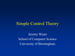 Control Theory 1 - School of Computer Science, University of