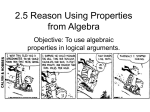 2.5 Reason Using Properties from Algebra