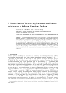 A linear chain of interacting harmonic oscillators: solutions as a