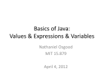 Expressions, Values and Variables