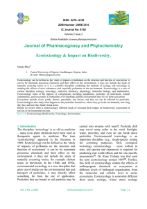 Journal of Pharmacognosy and Phytochemistry Ecotoxicology