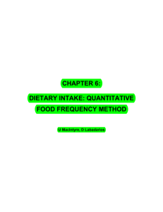 chapter 6: dietary intake: quantitative food frequency method