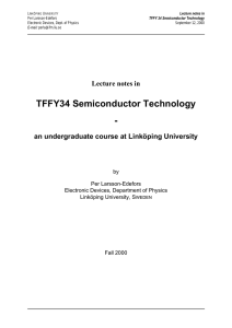 Semiconductor technology lecture notes