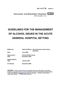 guidelines for the management of alcohol issues in the acute