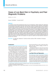 Cases of Low Back Pain in Psychiatry and Their Diagnostic Problems