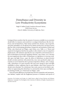 Disturbance and Diversity in Low-Productivity