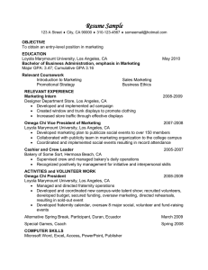 Sample Resume-Greek - Loyola Marymount University