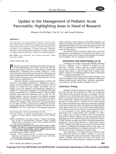 Update to the Management of Pediatric Acute Pancreatitis