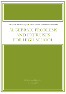 Algebraic Problems and Exercises for High School (Sets, sets
