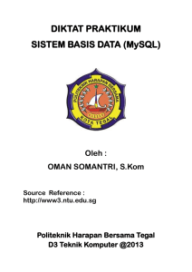 DIKTAT PRAKTIKUM SISTEM BASIS DATA (MySQL)