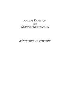 microwave theory - Department of Electrical and Information