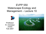 EVPP 550 Waterscape Ecology and Management – Lecture 10