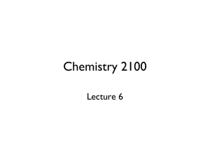 Chemistry 2100 - Bonham Chemistry