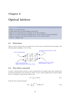 Optical lattices - Condensed Matter Theory and Quantum Optics