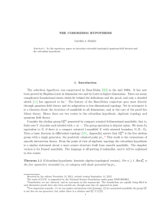 THE COBORDISM HYPOTHESIS - UT Mathematics