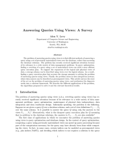 Answering Queries Using Views: A Survey