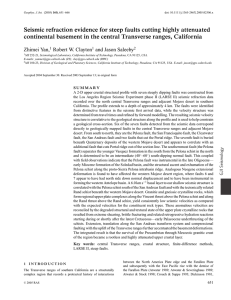 Seismic refraction evidence for steep faults cutting highly