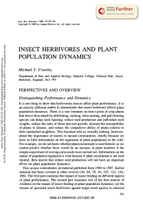 Insect Herbivores and Plant Population Dynamics