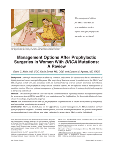 Management Options After Prophylactic Surgeries in Women With