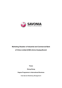 Marketing Situation of Industrial and Commercial Bank of China