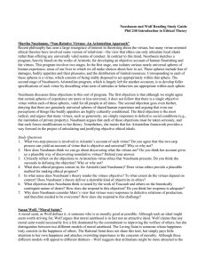Nussbaum and Wolf Reading Study Guide Phil 240 Introduction to