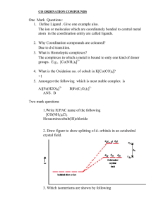 CO ORDINATION COMPOUNDS