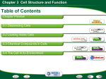 Chapter 3 Cell Structure and Function