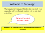 Welcome to Sociology!
