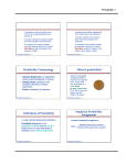 Probability Terminology What is probability?