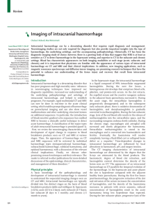 Imaging of intracranial haemorrhage