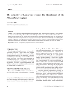 The actuality of Lamarck: towards the